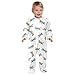 Emelivor White Dragonflies Baby Newborn One-Piece Pajamas Footie Long Sleeve Romper Pjs for Boy Girls Kids
