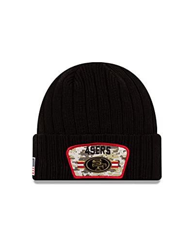 New Era NFL21 Salute to Service Knit Beanie SAN Francisco Schwarz, Size:OneSize