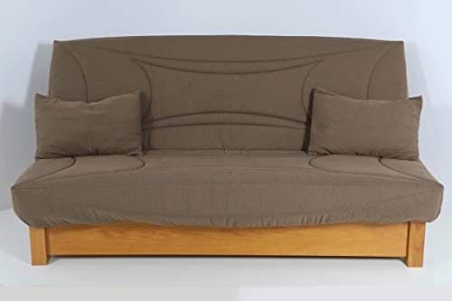 Housse CLIC CLAC 130x190 matelassée Marron Taupe