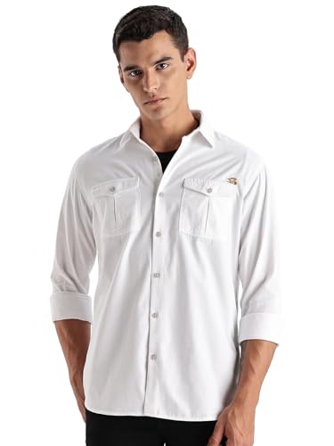 Image of Adro Cargo Shirt for Men with Double Pocket | 100% Cotton | Full Sleeve | Regular Fit