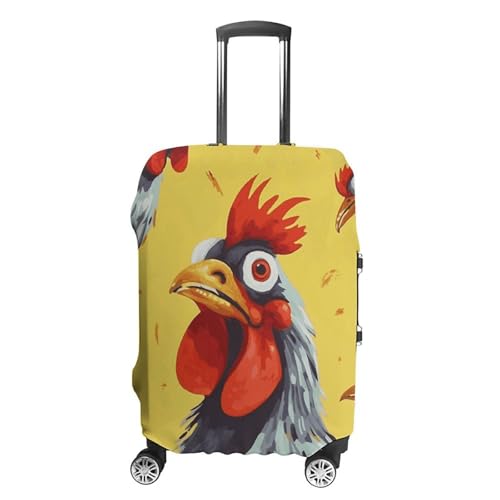 Travel Luggage Cover Protectors Elastic Anti-scratch Suitcase Cover Washable Luggage Sleeve Art Chicken Painting Suitcase Cover Protector Fit 18-32 Inch Suitcases Travel Accessories L