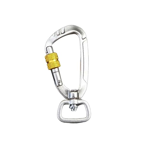 KOMBIUDA 2 Piezas suspensión rápida carabineros Escalada aferramiento Auto Manos - Mosquetón Hebilla de Llavero mosquetón Hamaca Hebilla de Alpinismo Aire Libre 7075 Aluminio de aviación