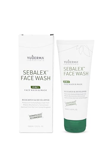YUDERMA Sebalex Face Wash for Oily and Acne Prone Skin, 100gm Medi-Acne Face Wash & Mask, Sulphate & Paraben Free, Non-Comedogenic Face Wash for Women and Men