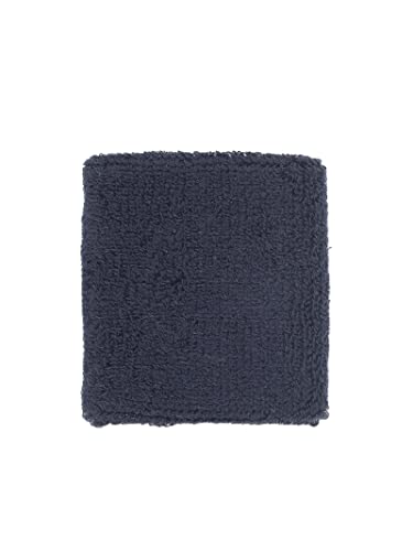 Image of omtex Cotton Wrist Band 3 Inches - Navy Blue, Terry Cloth Material, Pack of 2, Sports Wristband for Gym, Badminton, Basketball, Tennis, Hockey
