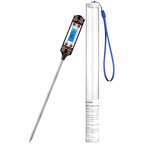 CGZZ Digital Cooking Thermometer, Measured by 5.8 inches metal probe, Superior 304 stainless steel probe ensures anti-corrosion and easy cleaning.Best for Kitchen, Food, Meat, Grill, BBQ Cover