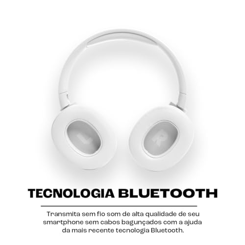 JBL, Fone de Ouvido Over-Ear, Tune 720BT, Bluetooth, Cabo Removível - Branco glide