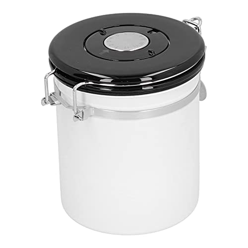 Recipiente hermético para café blanco de 1.8L con cuchara de acero 2