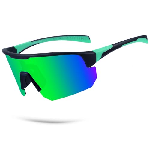 Image of BangLong Polarized Sports Sunglasses for Men Women UV400 Protection | TAC HD Lens, RX Insert Included, Lightweight Wrap-Around Design for Running Cycling Baseball Hiking