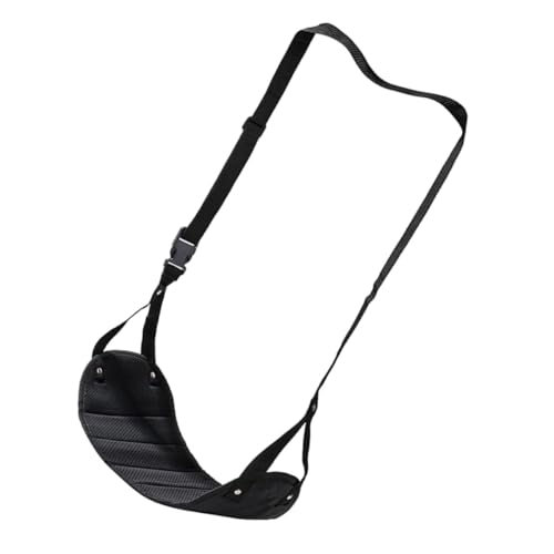 MOTHNUR Hamaca para Pies de Viaje Larga Negra Doble Correa de Tela Oxford Reposapiés Portátil para Avión Oficina y Camping Cómodo Soporte Ergonómico para Descanso