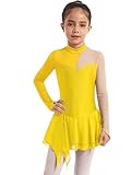 Das Kleid Beschreibungen mit langen Ärmeln und Rundhalsausschnitt, Spandex-Mesh und Polyester-Patchwork-Stil, großer Hohlkreuz