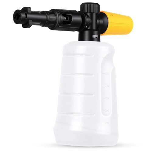 HOTUT Lanza de Espuma para Kärcher K2 K3 K4 K5 K6 K7, 700ml Cañón de Espuma de Nieve, Ajustable Lanza de Jabonadura Dispensador Accesorio, Accesorio de Lavado de Coche Compatible para Kärcher Serie K