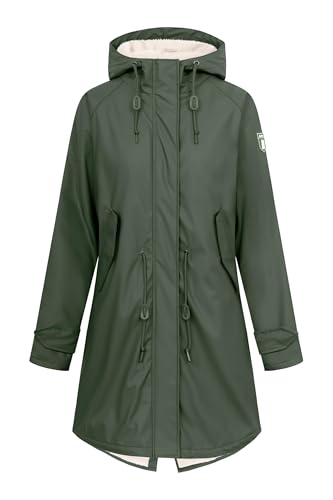 derbe Friese Tidaholm Damen Regenjacke Oliv Gefüttert 38 | Regenmantel | Frauen | mit Futter | Hamburg | Friesennerz | Warm