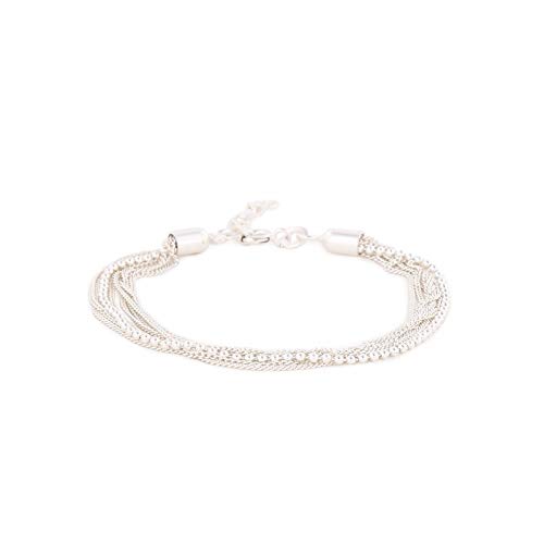 Ahilya Sterling-Silver Silver Bracelet for Girls ( White )