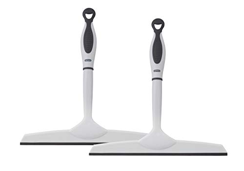 Image of Superio Rubber Squeegee, 2 Pack, Streak Free All Purpose Window Squeegee, Comfort Grip Handle and Hanging Hook (Grey, 10 Inch- 2 Pack)