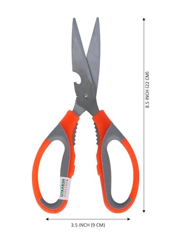 Utkarsh Garden Scissors & Bypass Pruner Cutters|Rust-free Garden Plant Tools for Cutting, Pruning|Handy Tools for Indoor/Outdoor Gardens, Small Farms|Set of 2 Tools