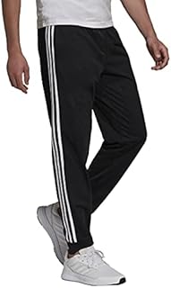 adidas mens Essentials Warm-Up Tapered 3-Stripes Track Pants, Black/White, Medium US