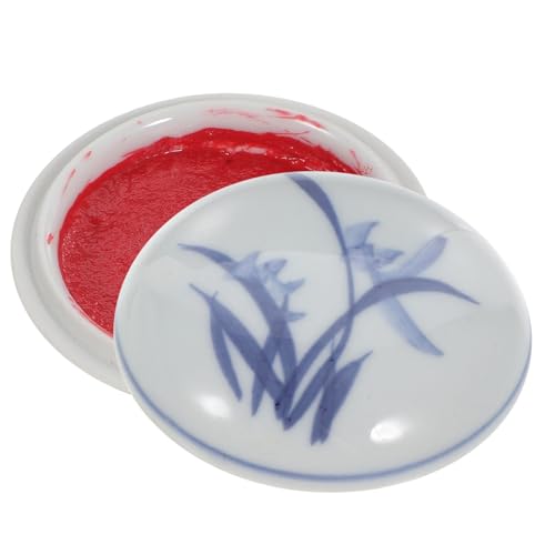 HEALSOPTHY 1pezzi Tampone d Inchiostro Portatile per Calligrafia Tampone d Inchiostro Rosso per Scuola e Ufficio Leggero e Comodo da Usare per Pittura e Altre Arti Coperchio per Conservazione