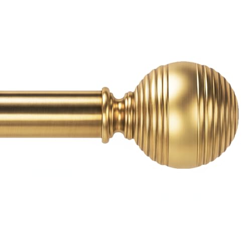 Warm Gold Curtain Rods for Windows 18 to 45 inch, 1 Inch Adjustable Curtain Rod, Heavy Duty Window Curtains Rod for Bedroom Living Room, Modern Decora