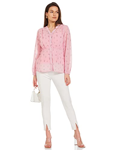 Image of Amazon Brand - Eden & Ivy Women's Georgette V-Neck Long Sleeve Regular Fit Shirt Top (Available in Plus Sizes)