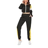 BISKAMY Damen Jogginganzug Sport Set Damen 2 Teiliges Sportanzug Zweiteiler Tracksuit Outfits Sport Fitness Streetwear