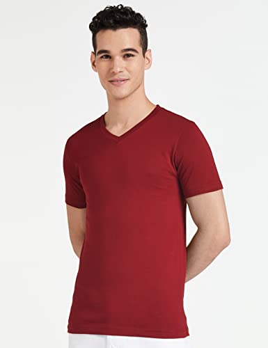 Image of Amazon Brand - Symbol Men's Solid Cotton T Shirt | Plain | V Neck | Half Sleeve-Regular Fit | Combo Pack of 3 (Available in Plus Sizes)