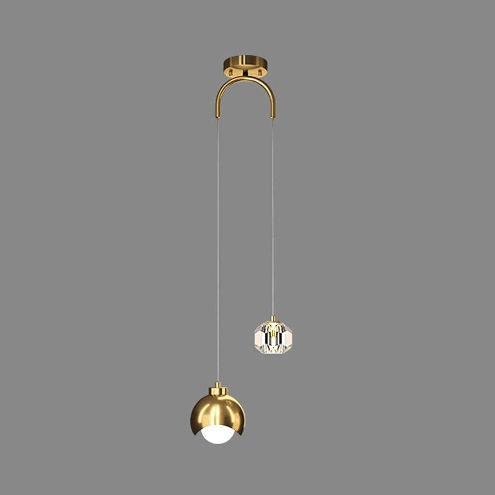 OLSKFUH Led Copper Crystal Chandelier, Living Room Background Wall Pendant Lamp With Three-Color Dimming Pendant Light Fixture Black Suspension Wire Lights,Chandelier Lamps,