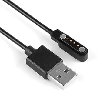 OcioDual USB-Ladekabel für Smartwatch Universalmodell 4-polig 9 mm Magnetfuß-Verschiedene Smartwatch-Modelle.Schwarz