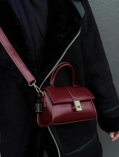 MOON CANTA Mini Crossbody Bag for Women – Small Faux Leather Shoulder Purse with Gold Lock, Elegant Design for Daily Use3