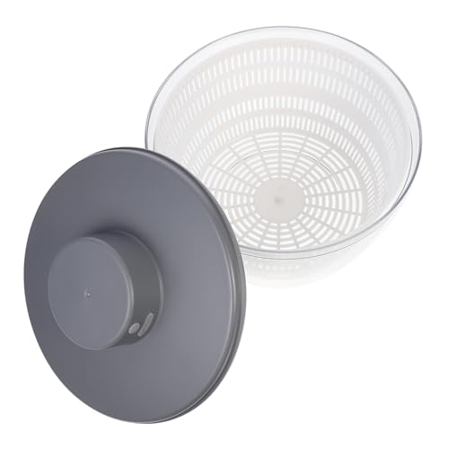 Mikikit Secador De Ensaladas Eléctrico Gris Cesta De Drenaje, Plástico Resistente, Deshidratador De Verduras Compacto Para Cocina, Adecuado Para Verduras y Lechugas, 1 Unidad