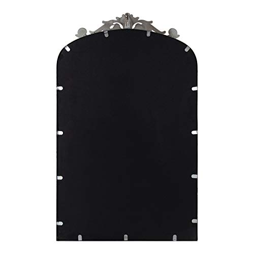 Image of Kate and Laurel Arendahl Traditional Ornate Wall Mirror, 19 x 31, Antique Silver, Decorative Mirror with Baroque Inspired Detailing