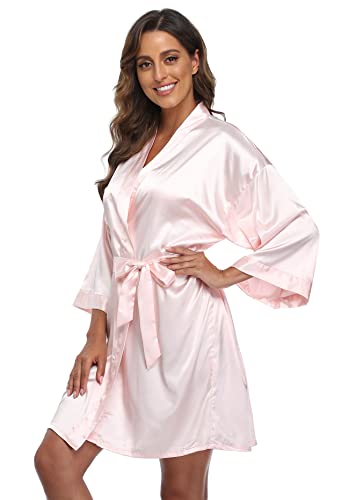 Image of Super Shopping-zone Women's Pure Bride Robes Embroidery Bridesmaid Robes Bridal Party Kimono Robe Wedding Sleepwear