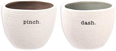 Rae Dunn Magenta Salt and Pepper Cellar Set Pinch and Dash 2 Piece Stoneware