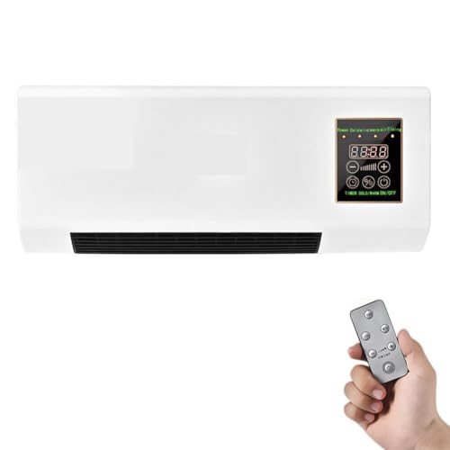 Aire acondicionado portátil 2 en 1, ventilador de pared/ventana de 1800 W con función de refrigeración y calefacción, temporizador de 8 horas y modo nocturno. Ideal para el hogar, la oficina o el do