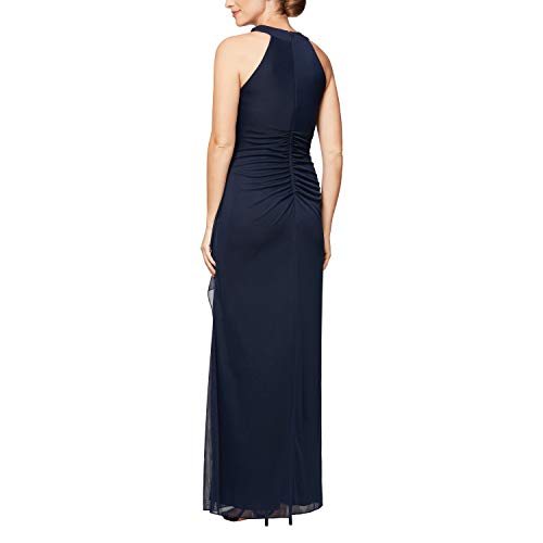 Image of Mesh Dress with Beaded Halter Style Neckline and Cascade Ruffle Detail Skirt