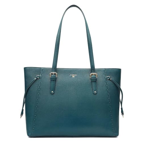 Image of Da Milano Leather Tote Bag for Women | Fits Up To 15 inch Laptop| Versatile Office & Casual Handbag (01063M-OL)