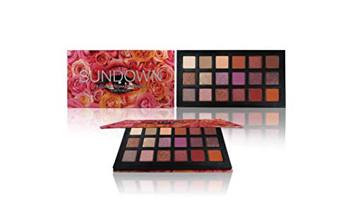 Sundown 18 Color Eyeshadow Palette - Highly Pigmented - Professional Formulation - Rose Gold Pink Nudes Warm Gold Colors - Makeup Palette