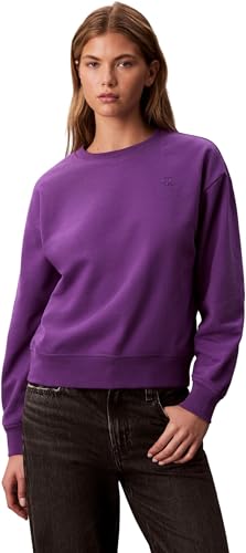 Calvin Klein Women’s Archive Logo French Terry Crew Neck Sweatshirt, Purple (Smokey Shadow), M