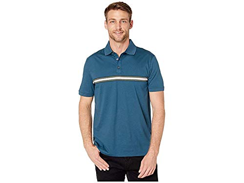 Image of Calvin Klein Men's Liquid Touch Polo Stripe with UV Protection