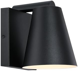 Designers Fountain Cedar 1-Light Mist Black Dark Sky Outdoor Hardwired Wall Light Sconce, 6.5in W x 7.75in H, D326M-7EW-BK