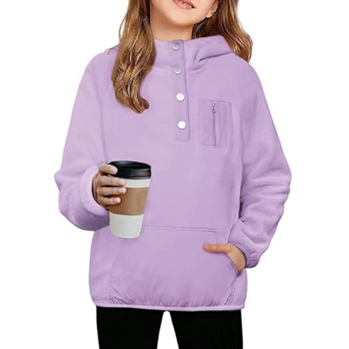 Hoodies for Teen Girls Color Block Snap Button Sweatshirt Kids Cute Shirt Long Sleeve School Outfits for Boys Girls3