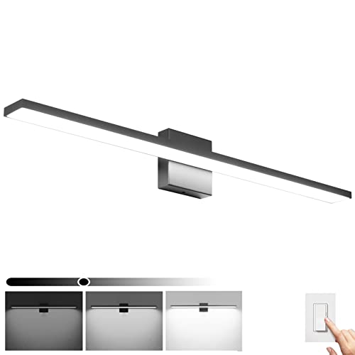 Ralbay 31.5inch Dimmable Modern LED Black Vanity Light 28W Frosted