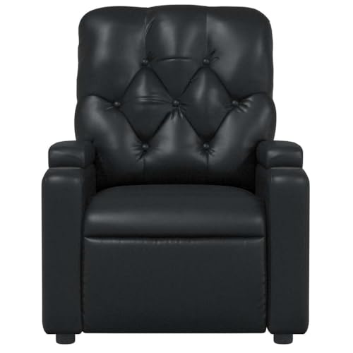 Emmtore Sillón de Masaje reclinable Cuero sintético Negro Relax sillón - imagen 5
