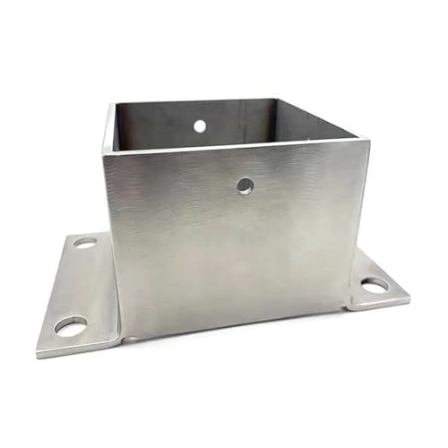 Base metálica para postes de 130x130mm anclaje ultrarresistente con tornillos contra el viento