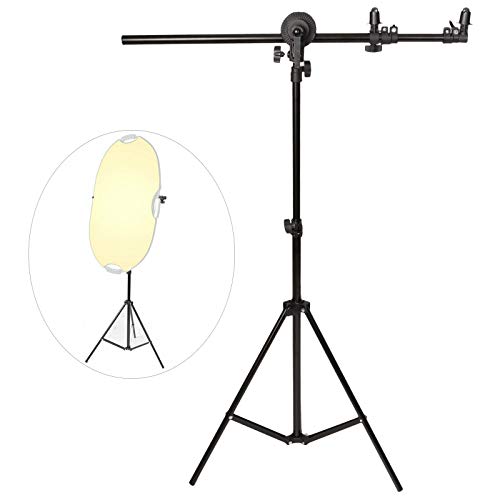 Meking レフ板 スタンド+2Mライトスタンド 撮影用リフレクターホルダー 伸縮可能ブームアーム 360°回転可能 ホルダー長さ66~180cm スタンド高さ70~200cm 撮影スタジオキット 各サイズレフ板に対応