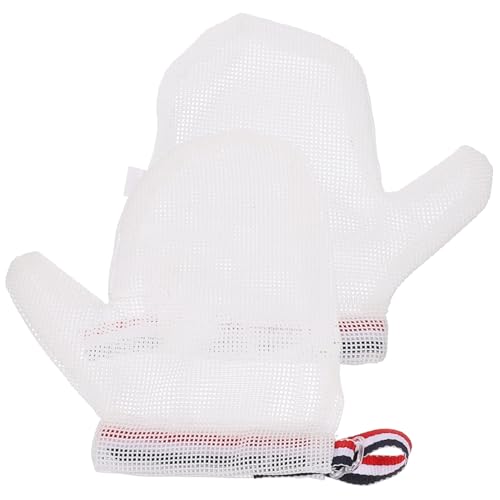 DRESSOOS 1 ペア 食いしん坊手袋 バシネット おしゃぶり グローブ 子 ナイロン 白い 保護 幼児用品