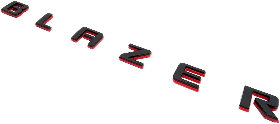 2pcs 19-23 Blazer Emblem Front Door Letter Nameplate 3D Badge Replacement for Blazer (Redline)