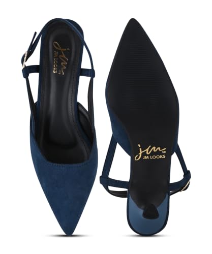 Image of JM LOOKS Elegant Pointed Toe Slingback Kitten Heels Fashionable Sandals for Modern Women