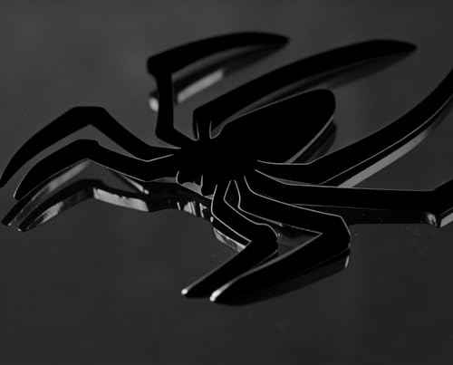 Image of 2PCS 3D Spider Emblem Badge Sticker Decoration for Car, Truck, Motorcycle, RV, Scooter, SUV, Door, Window (Black Style A)