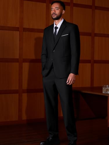 MAGE MALE Mens 3 Piece Slim Fit Suits Tuxedo Suit Set Prom Wedding Suits Two Button Blazer Jacket Vest Pants with Tie2