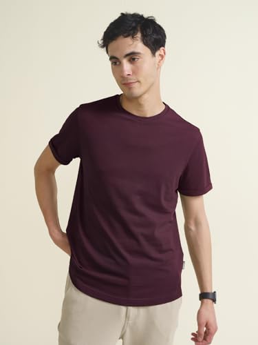 Image of DAMENSCH Statement Pique Textured Tshirt for Man, Thermoregulating, Tonal Rib T Shirt for Men Stylish, Sustainable Recycled Fabric Men T-Shirts